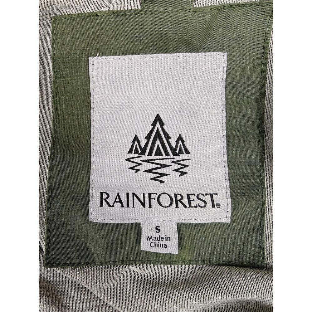 Rainforest Jacket Mens Small Green Hooded Rain Coat Zip Pockets Lined Outdoor - Picture 4 of 9